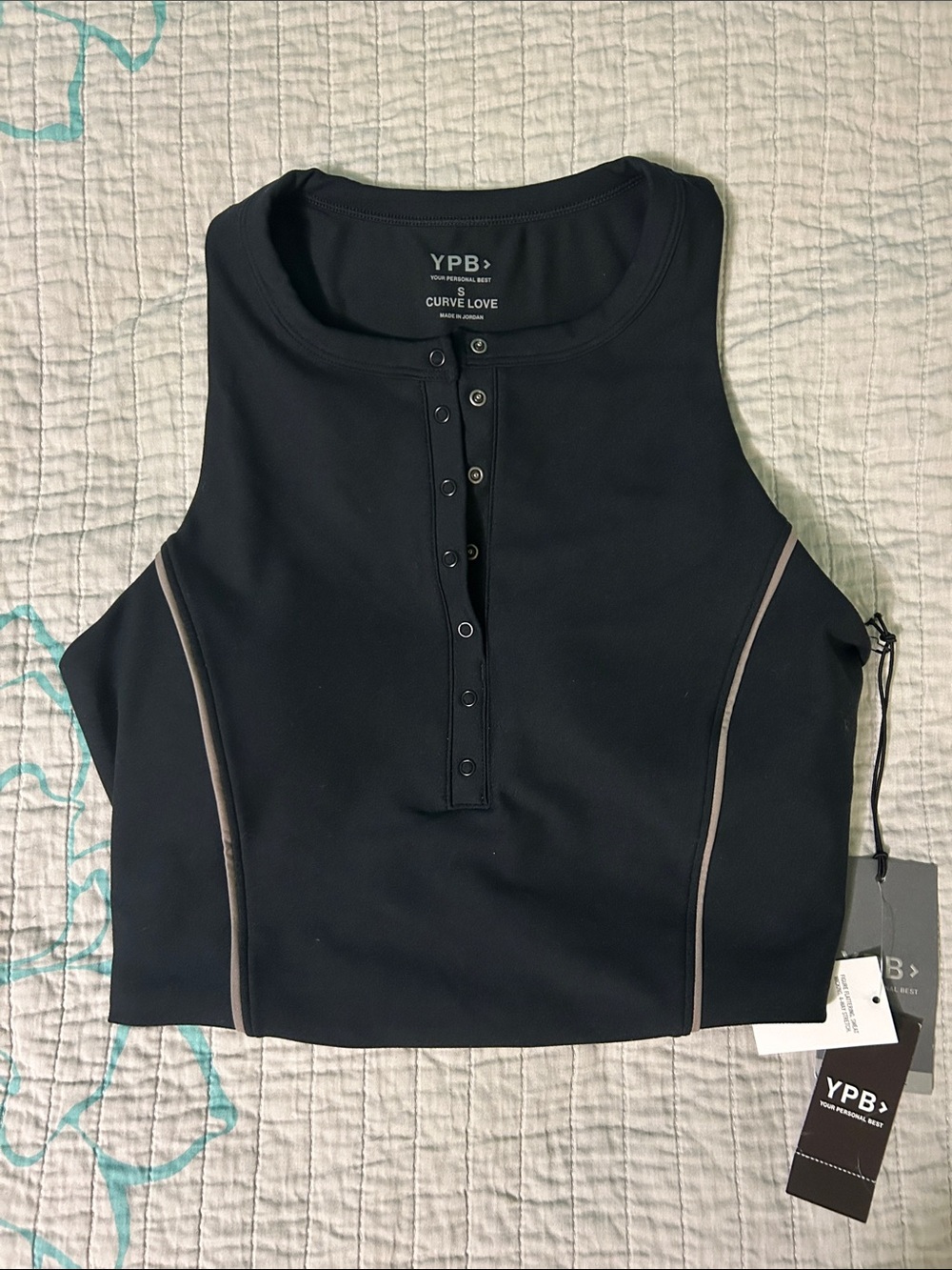 Abercrombie & Fitch YPB sculptLUX Curve Love Plunge Henley Tank Top